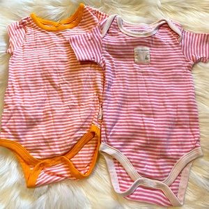 Burt’s Bees Pink Stripe Onesie Set